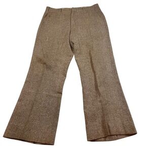 Brown Tweed Flare Leg Trousers Pants Size 8/10